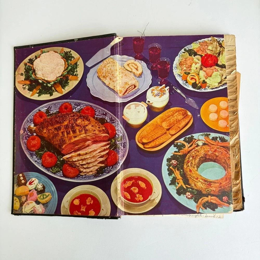 Vintage Searchlight Recipe Book Household Magazine Hardcover Black Red Retro